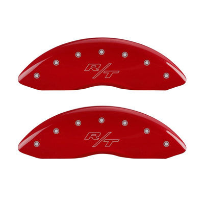 MGP 4 Caliper Covers Engraved Front & Rear Vintage Style/RT Red finish silver ch