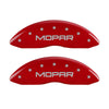 MGP 4 Caliper Covers Engraved Front & Rear MOPAR Red finish silver ch