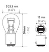 Hella Bulb 1034 12V 23/8W BAY15D S8