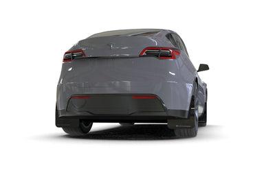 Rally Armor 20-22 Tesla Model Y Black Mud Flap - Metallic Black Logo