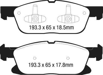 EBC 15+ Ford Edge 2.0 Turbo FWD Yellowstuff Front Brake Pads