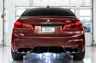 AWE Tuning 18-19 BMW F90 M5 SwitchPatch Cat-Back Exhaust- Black Diamond Tips