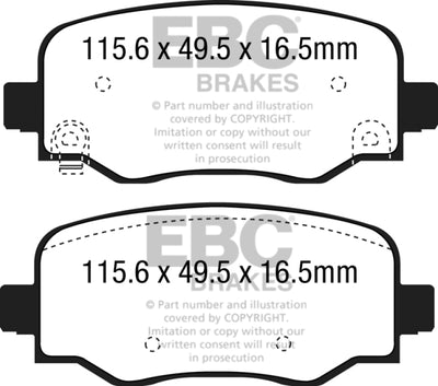 EBC 15+ Fiat 500X 1.4 Turbo Greenstuff Rear Brake Pads