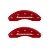 MGP 4 Caliper Covers Engraved Front & Rear Impala Red finish silver ch