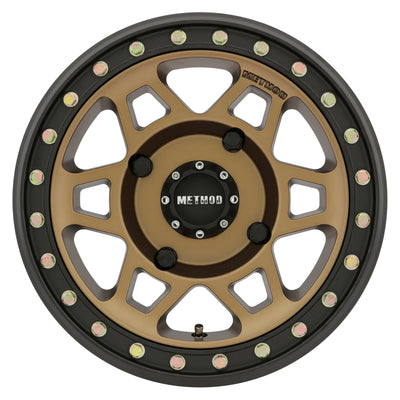 Method MR405 UTV Beadlock 15x7 5+2/+38mm Offset 4x136 106mm CB Method Bronze w/Matte Blk Ring Wheel