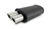 Vibrant StreetPower Flat Blk Muffler Dual 304SS Brushed Tips 9in x 5in x 15in - 2.5in Dual Inlet