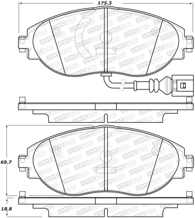 StopTech 14-18 Audi S3 Street Performance Front Brake Pads