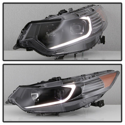 xTune 09-14 Acura TSX Projector Headlights - Light Bar DRL - Black (PRO-JH-ATSX09-LB-BK)