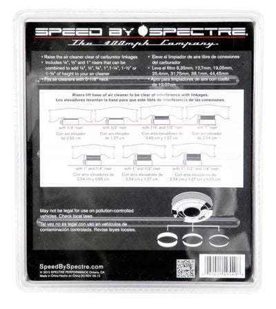 Spectre Air Cleaner Riser Kit - Black