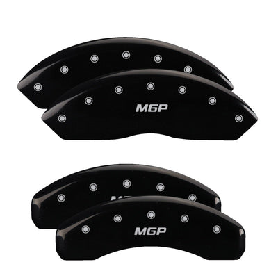 MGP 4 Caliper Covers Engraved Front & Rear Escalade Black finish silver ch