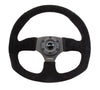 NRG Reinforced Steering Wheel (320mm Horizontal / 330mm Vertical) Black Suede w/Black Stitching