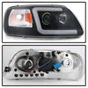 Spyder 97-03 Ford F-150 (After 6/1997) Light Bar Projector Headlights - Blk (PRO-YD-FF15097V2-LB-BK)