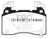 EBC 14+ Cadillac CTS Vsport 3.6 Twin Turbo Redstuff Front Brake Pads