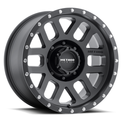 Method MR306 Mesh 18x9 -12mm Offset 8x6.5 130.81mm CB Matte Black Wheel