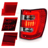 ANZO 1999-2004 Jeep Grand Cherokee LED Tail Lights w/ Light Bar Chrome Housing Red/Clear Lens