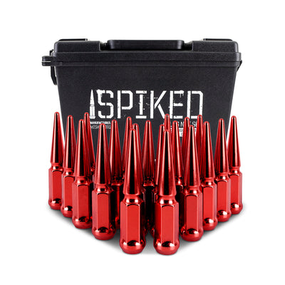 Mishimoto Steel Spiked Lug Nuts M12x1.5 20pc Set - Red