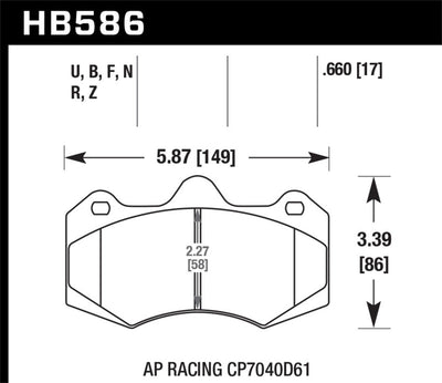 Hawk 2014 McClaren MP4-12C (Spider) DTC-60 Rear Race Brake Pads