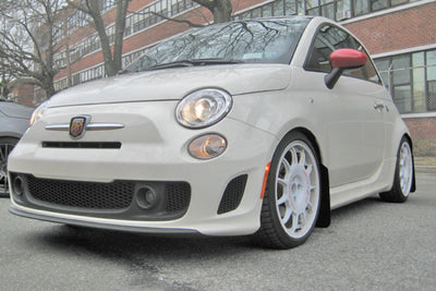 Rally Armor 2012-18 Fiat 500 (Pop/Sport/Lounge/Abarth) Red Mud Flap w/ White Logo