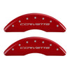 MGP 4 Caliper Covers Engraved Front & Rear C6/Corvette Red finish silver ch