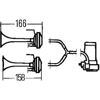 Hella Twin Trumpet Horn Kit 12V 240W 795-800Hz 118dB