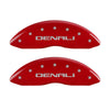 MGP 4 Caliper Covers Engraved Front & Rear Denali Red finish silver ch