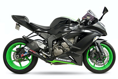 a black and green motorcycle is shown on a white background