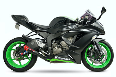 a black and green motorcycle is shown on a white background
