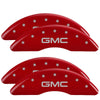 MGP 4 Caliper Covers Engraved Front & Rear GMC Red finish silver ch