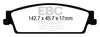 EBC 15+ Cadillac Escalade 6.2 2WD Yellowstuff Rear Brake Pads