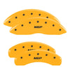 MGP 4 Caliper Covers Engraved Front & Rear Denali Yellow finish black ch