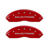 MGP 4 Caliper Covers Engraved Front Mustang Engraved Rear Pony Red finish silver ch