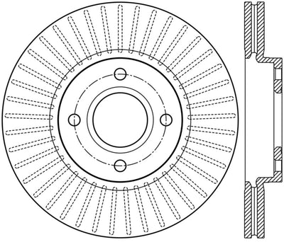 StopTech 2014 Ford Fiesta Left Front Disc Slotted Brake Rotor