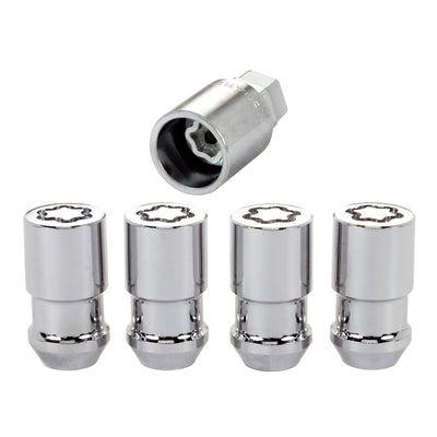 McGard Wheel Lock Nut Set - 4pk. (Cone Seat) 1/2-20 / 3/4 & 13/16 Dual Hex / 1.66in. Length - Chrome