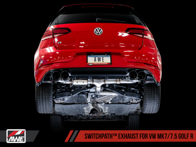 AWE Tuning Mk7 Golf R SwitchPath Exhaust w/Chrome Silver Tips 102mm