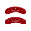 MGP 4 Caliper Covers Engraved Front Gen 5/Camaro Engraved Rear Gen 5/RS Red finish silver ch