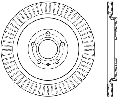 StopTech Premium High Carbon 13-14 Ford Mustang/Shelby GT500 Right Rear Disc Slotted Brake Rotor