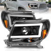 ANZO 05-09 Toyota Tacoma Projector Light Bar Style Headlights w/ C Light Bar