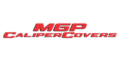 MGP 4 Caliper Covers Engraved F & R Bowtie Red Finish Silver Char 2019 Chevrolet Silverado 1500