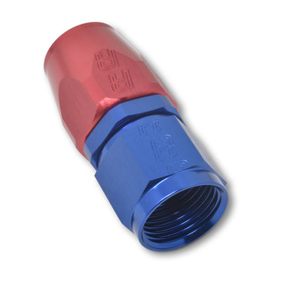Russell Performance -8 AN Red/Blue Straight Full Flow Hose End