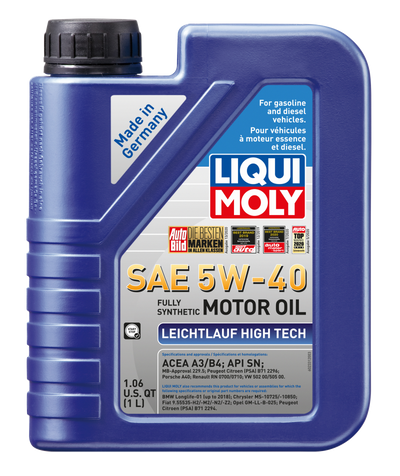 LIQUI MOLY 1L Leichtlauf (Low Friction) High Tech Motor Oil SAE 5W40