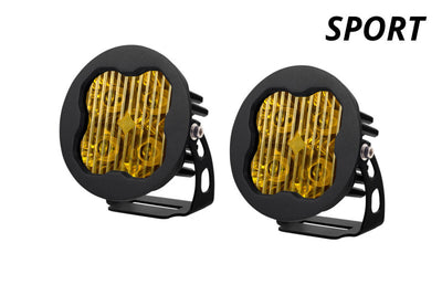 Diode Dynamics SS3 LED Pod Sport - Yellow SAE Fog Round (Pair)