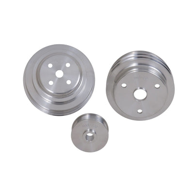 BBK 85-97 GM Truck 305 350 Underdrive Pulley Kit - Lightweight CNC Billet Aluminum (3pc)