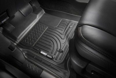 Husky Liners 2014 Toyota Tundra Double Cab Pickup WeatherBeater Black Front & 2nd Seat Floor Liners