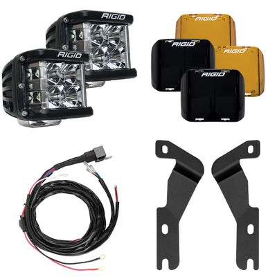 Rigid Industries 16-20 Toyota Tacoma A-Pillar Light Mount Kit (Incl. D-SS Flood/Black/Yellow Covers)