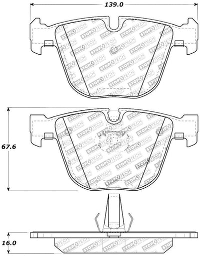 StopTech Performance 06-09 BMW M5 E60 / 07-09 M6 E63/E63 Rear Brake Pads