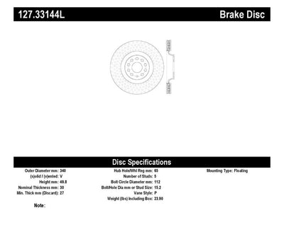 StopTech Slotted & Drilled Sport Brake Rotor