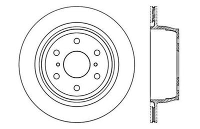 StopTech 05-10 GMC Sierra (w/ Rear Drum) / 07-09 GMC Yukon Rear Right Slotted & Drilled Rotor