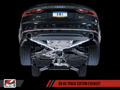 AWE Tuning Audi B9 A5 Track Edition Exhaust Dual Outlet - Diamond Black Tips (Includes DP)