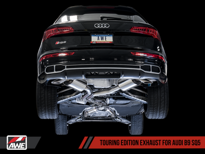 AWE Tuning Audi B9 SQ5 Resonated Touring Edition Cat-Back Exhaust - No Tips (Turn Downs)