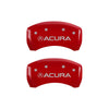 MGP 4 Caliper Covers Engraved Front & Rear Acura Red finish silver ch